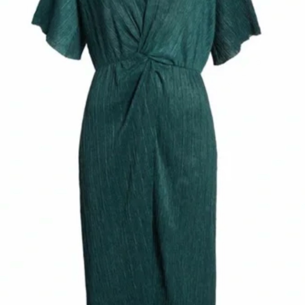 All in Favor Dolman Plissé Midi Dress